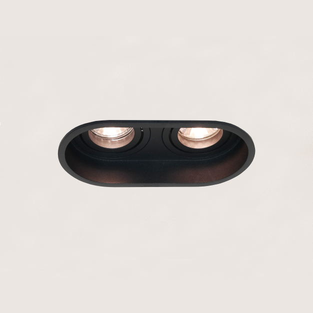 Artdelight Rex - spot encastrable - 175 x 92 mm, 2 x Ø 83 x 81 mm encastrable - noir