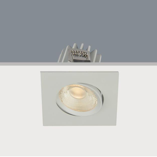 Artdelight Venice 2608 - spot encastrable - 80 x 80 mm, Ø 68 mm encastrable - 8W LED dimmable incl. - IP44 - blanc