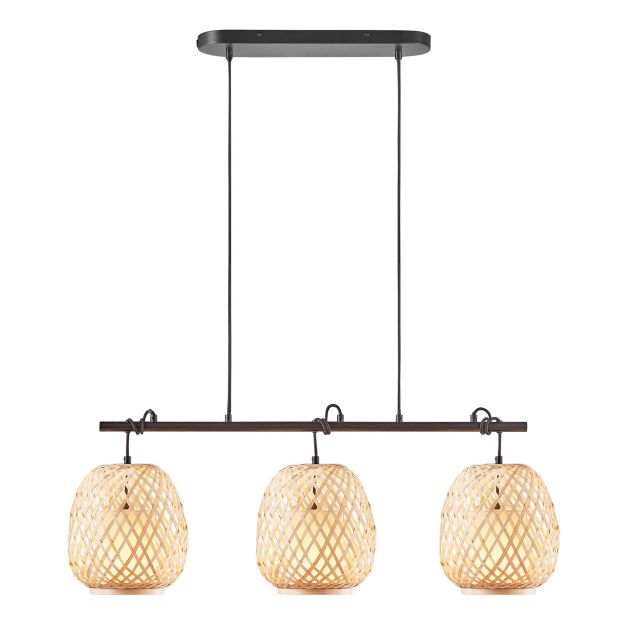 Nordlux Hisoka - lampe suspendue - 92 x 22 x 105 cm - brun clair et noir