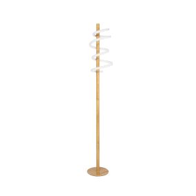 Nova Luce Mirco - lampadaire - 140 cm - 18W LED incl. - couleur bois et blanc
