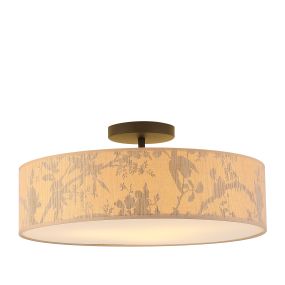 Searchlight Isla - plafonnier - Ø 55 x 15 cm - brun et noir