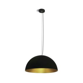 ONE Light Bowl Shade Pendant - lampe suspendue - Ø 50 x 185 cm - noir et laiton