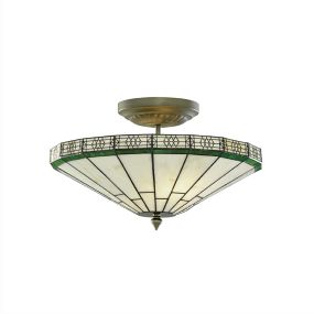 Searchlight New York - plafonnier - Ø 41 x 25,2 cm - ambre