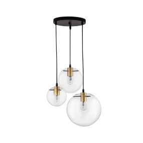 Nova Luce Mirale - lampe suspendue - Ø 42,5 x 170 cm - or et noir