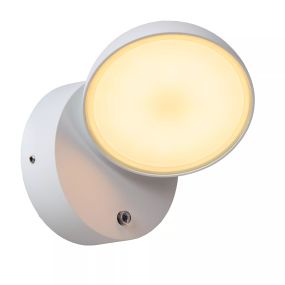 Lucide Finn - applique murale extérieure avec détecteur - 13,5 x 11 x 13,2 cm - 12W LED incl. - IP54 - blanc