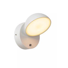 Lucide Finn - applique murale extérieure avec détecteur - 13,5 x 11 x 13,2 cm - 12W LED incl. - IP54 - blanc