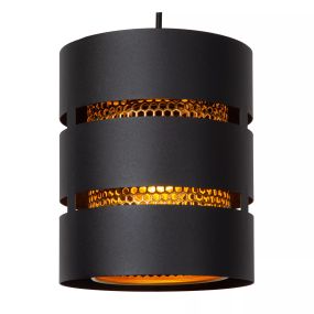 Lucide Rosas - lampe suspendue 3L - Ø 43 x 165 cm - noir et laiton