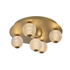 Searchlight Asteroid - plafonnier - Ø 33 x 16 cm - 21W LED dimmable incl - or