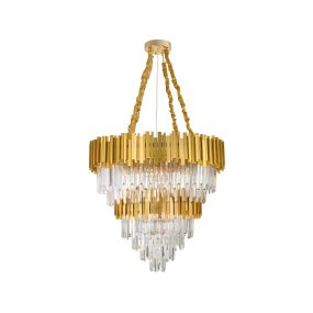 Nova Luce Grane - lustre - Ø 85 x 120 cm - or et transparent
