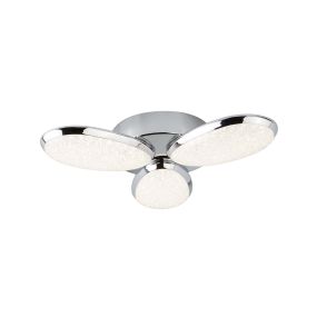Searchlight Lori - plafonnier - Ø 44 x 9 cm - 24W LED dimmable inclus - chrome et blanc