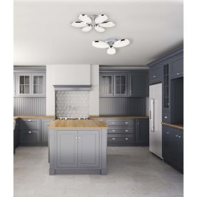 Searchlight Lori - plafonnier - Ø 44 x 9 cm - 24W LED dimmable inclus - chrome et blanc
