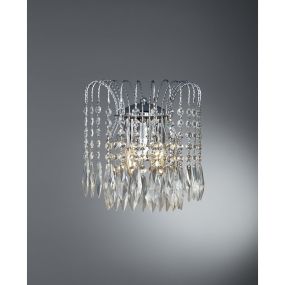 Searchlight Waterfall - applique murale - 25 x 26 cm - chromé et transparent