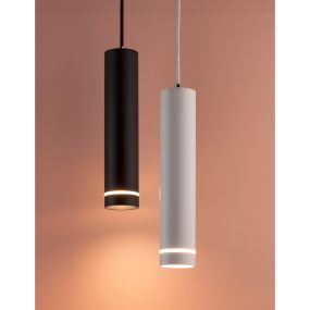 Nova Luce Esca - lampe suspendue - Ø 6 x 150 cm - noir sable