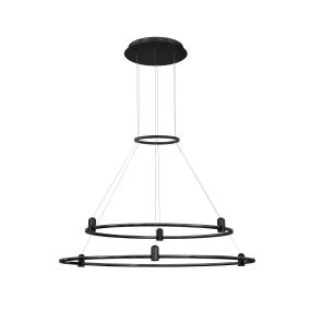 Nova Luce Dion - structure circulaire magnétique - Ø 80 x 150 cm - 200W LED inclus - noir sable