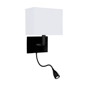 Searchlight Hotel - applique murale - 20 x 26 cm - noir et blanc mat