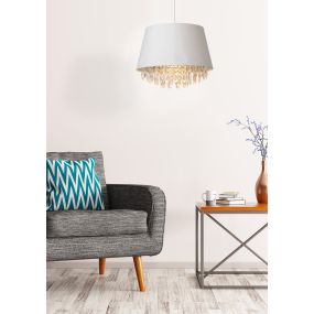 Lucide Dolti II - lampe suspendue - Ø 45 x 163 cm - blanc