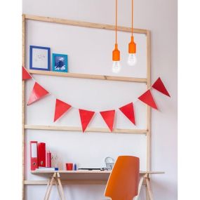 Nova Luce Swing - lampe suspendue - Ø 4,5 x 100 cm - orange