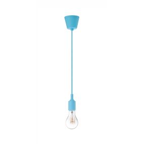 Nova Luce Swing - lampe suspendue - Ø 4,5 x 100 cm - bleu ciel