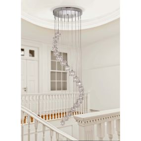 Searchlight Ice Cube - lampe suspendue - Ø 45 x 300 cm - chrome