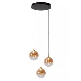Lucide Gisela - lampe suspendue - Ø 36 x 150 cm - 3 x 3,6W LED dimmable incl - amber