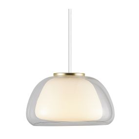 Nordlux Jelly - lampe suspendue - Ø 39 x 222,8 cm - transparent et blanc opale
