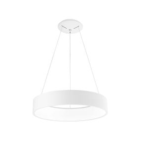 Nova Luce Rando - lampe suspendue - Ø 60 x 120 cm - 42W LED incl - couleur de lumière blanche - blanc mat