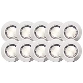 Brilliant Kozi 30 - set de 10 - spots à encastrer - Ø 30 mm, Ø 22 mm taille d'encastrement - 0,15W LED incl. - IP44 - blanc chaud