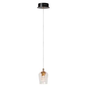 Lucide Berliane - lampe suspendue - Ø 13 x 164,5 cm - 4W dimmable LED inclus - transparent et doré