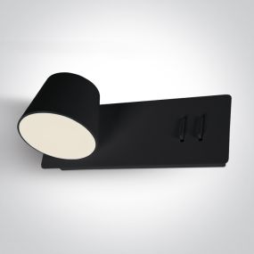 ONE Light Reading Spots - applique murale avec interrupteur - 22 x 12 x 8 cm - 6W + 4W LED incl. - noir
