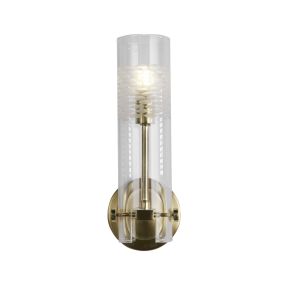 Searchlight Scope - applique murale - 10 x 29 cm - IP44 - laiton satiné et transparent