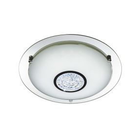 Searchlight Bathroom - plafonnier de salle de bains - Ø 32 x 8 cm - 12W LED incl. - IP44 - chrome