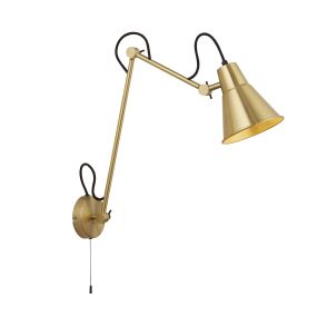 Searchlight Swing - applique murale avec interrupteur à tirette - 14 x 77 cm - laiton