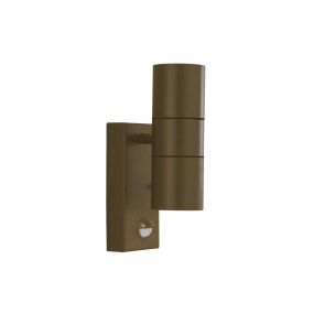 Searchlight Metro - lampe murale extérieure avec capteur PIR - 7 x 21 cm - IP44 - brun rustique