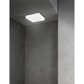 Nova Luce Cube - plafonnier de salle de bains - 25 x 25 x 7,5 cm - IP44 - blanc