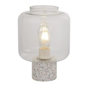 Searchlight Vessel - lampe à poser - Ø 20 x 28 cm - transparent et blanc