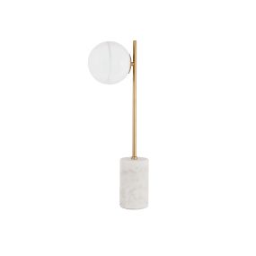 Nova Luce Cantona - lampe à poser - 22 x 15 x 56 cm - laiton doré et blanc