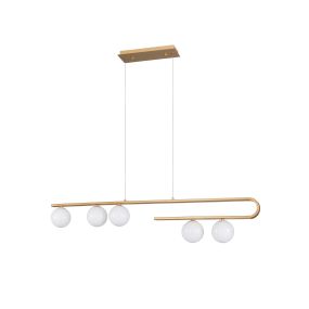 Nova Luce Cantona - lampe suspendue - 113 x 10 x 180 cm - laiton doré et blanc