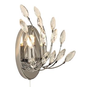 Searchlight Peacock - applique murale avec interrupteur à tirette - 14 x 24 cm - chrome