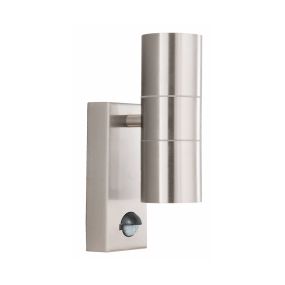 Searchlight Sunderland - Applique d'extérieur avec détecteur de mouvement - 7 x 21, cm - IP54 - acier inoxydable
