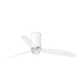 Faro Mini Tube - ventilateur de plafond avec lumière et télécommande - Ø 128 cm - 17W LED incl. - blanc et transparent