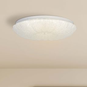 Searchlight Pandora - plafonnier - Ø 33 x 9 cm - 18W LED dimmable incl - chrome et transparent