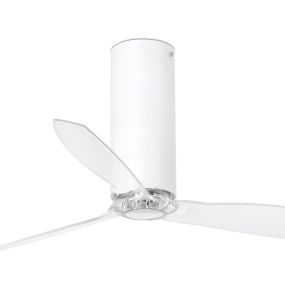 Faro Tube - ventilateur de plafond avec télécommande - ventilateur intelligent - Ø 128 cm - blanc et transparent