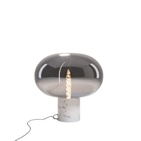 Maxlight Moonstone - lampe à poser - Ø 45 x 45 cm - verre fumé et blanc