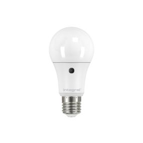 Lampe LED intégrée avec capteur jour/nuit - Ø 6 x 12 cm - E27 - 8,5W non-dimmersible -2700K - verre laiteux