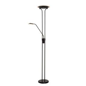 Lucide Champion - lampadaire - Ø 25,4 x 180 cm - 20W + 4W LED dimmable incl. - noir