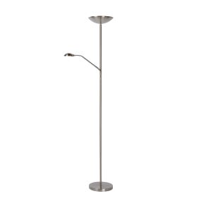 Lucide Zenith - lampadaire avec liseuse - Ø 25,4 x 180 cm - 20W + 4W LED incl - chrome mat