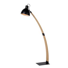 Lucide Curf - lampadaire - 22 x 90 x 143 cm - bois, noir