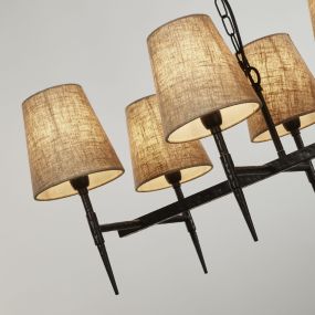 Searchlight Gothic - lustre - 91 x 150 cm - lin noir et naturel