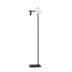 Nova Luce Joline - lampadaire - 150 cm - 6W + 3W LED incl - noir sable et blanc opale