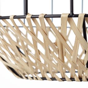 Brilliant Templo - lampe suspendue - Ø 37 x 153 cm - noir et marron clair